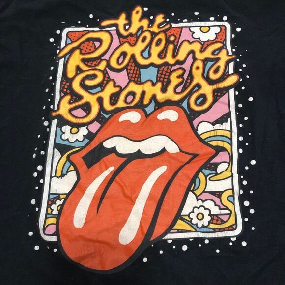 The Rolling Stones Classic Tongue Out Graphic T-Shirt SZ XL; Bling it, Crop it - Picture 2 of 4